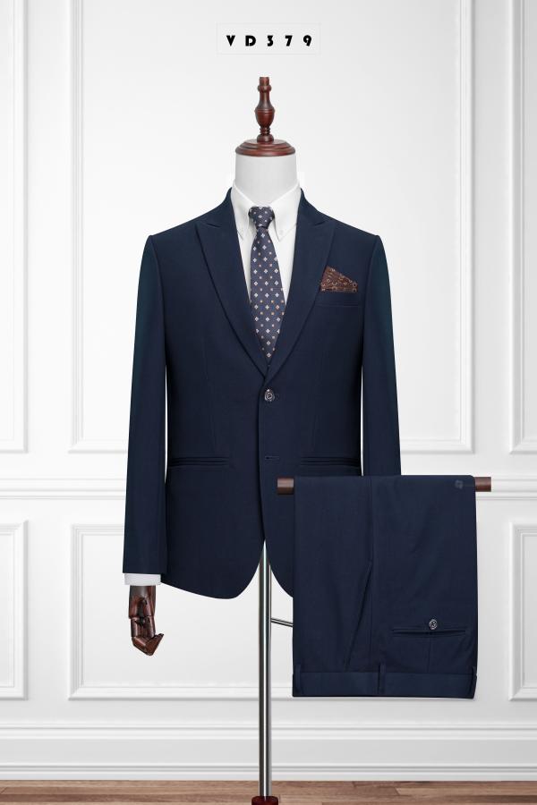 379 Bộ Vest Xanh Đen 2 Nút #0